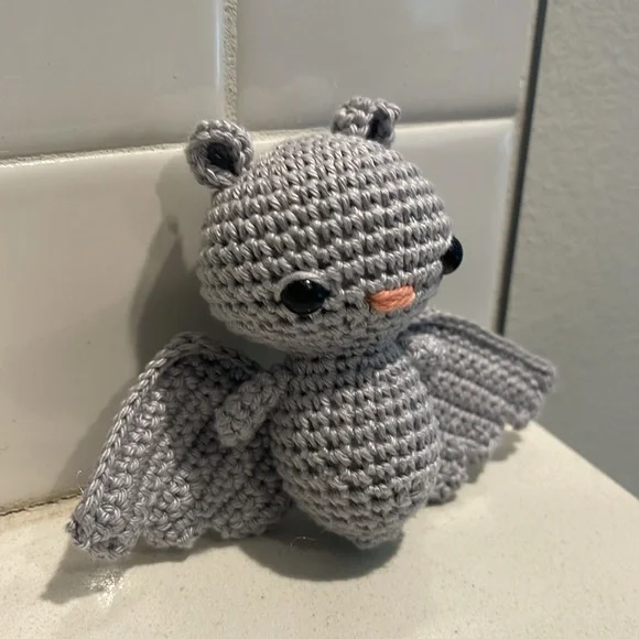 Handcrafted Bat Halloween Figure Holiday Decor Amigurui Crochet Fall Spooky - Picture 4 of 11
